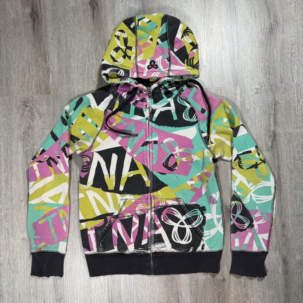 TNA Aritzia Women's Graffiti Print Full-Zip Hoodie Y2K